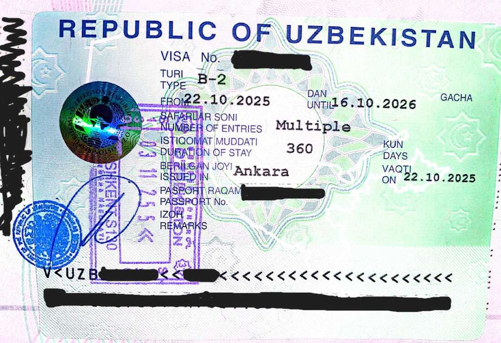 O'zbekistonda chet el Fuqorolari uchun mehnat huquqini beruvchi VIZA