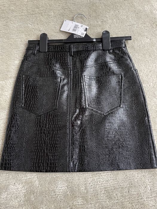 Fusta Mini Mango 34 imitatie piele croco