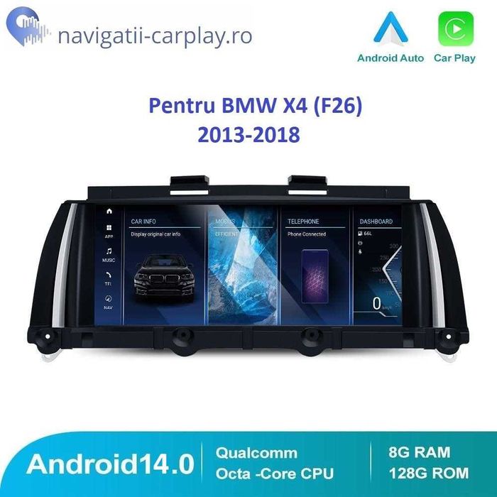 Navigatie Android BMW X3 (F25), BMW X4 (F26) cu unitate CIC, NBT, EVO