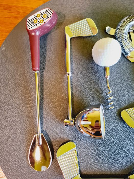 Golf player gift Mini Golf Club Chrome Barware Set of 6