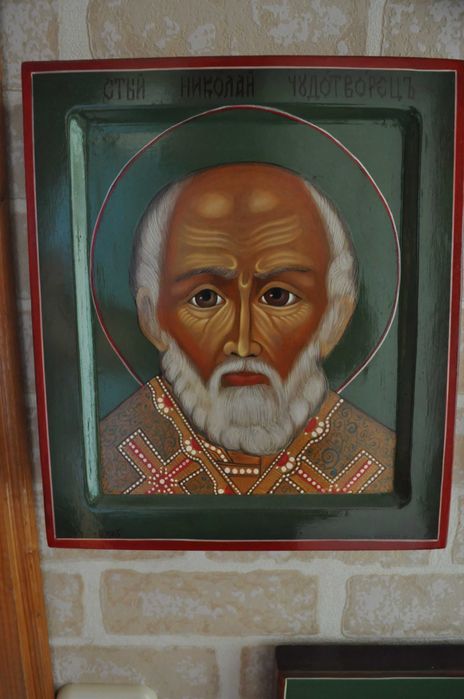 icoana pe lemn pictata traditional