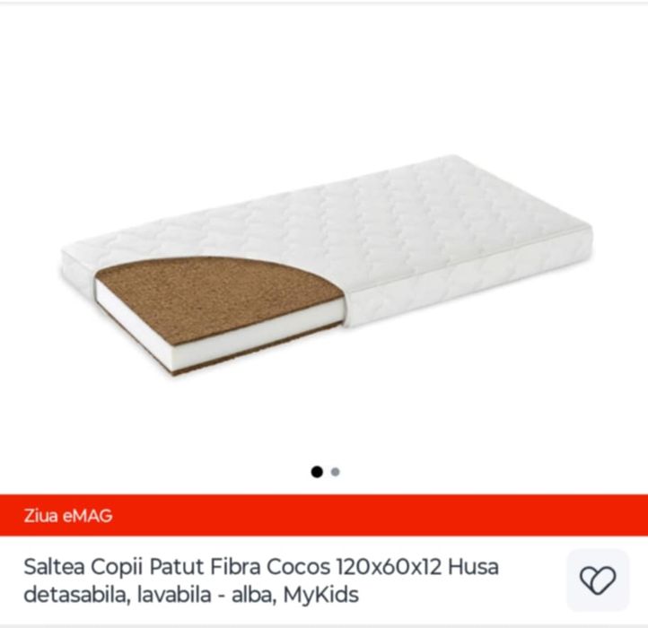 Vând Saltea Copii pătuț fibră de cocos