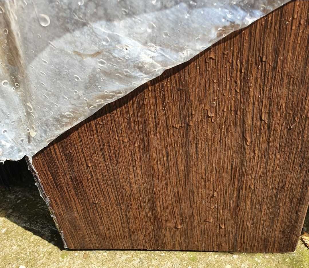 2 bucati x Glaf interior PVC imitatie lemn maro 20 cm latime nou folie