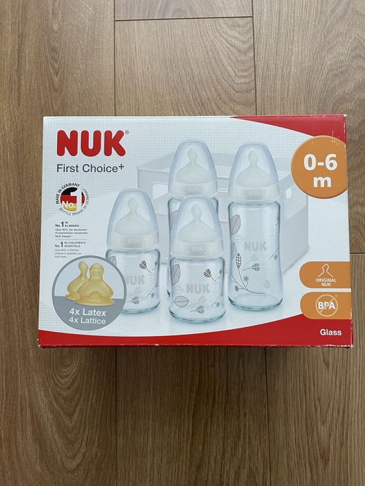 Комплект 4 стъклени бутилки за мляко NUK