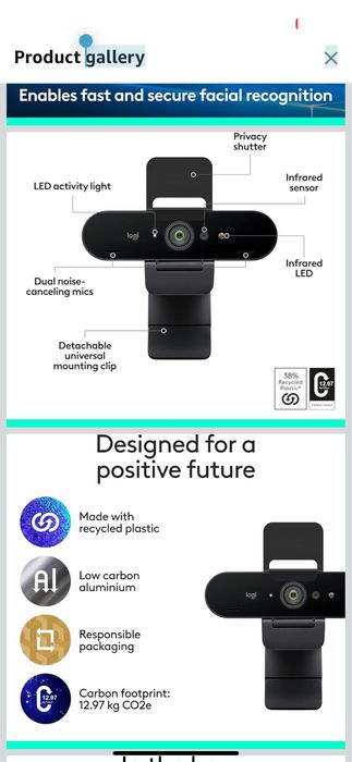 Logitech Brio 4K НОВАЯ ИДЕЛЬНАЯ  веб кам