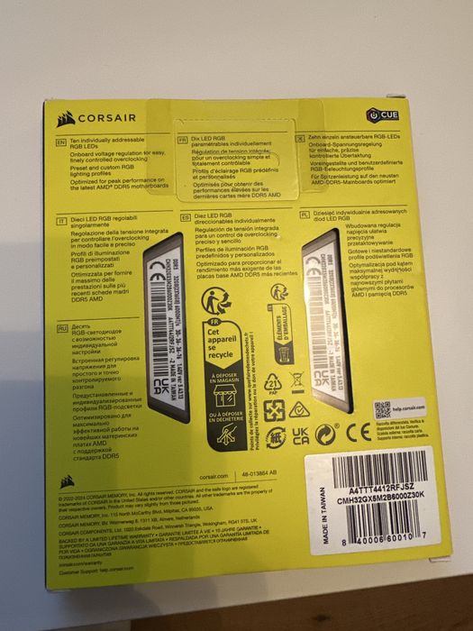 Vengeance RGB DDR5 32GB 6000MHz