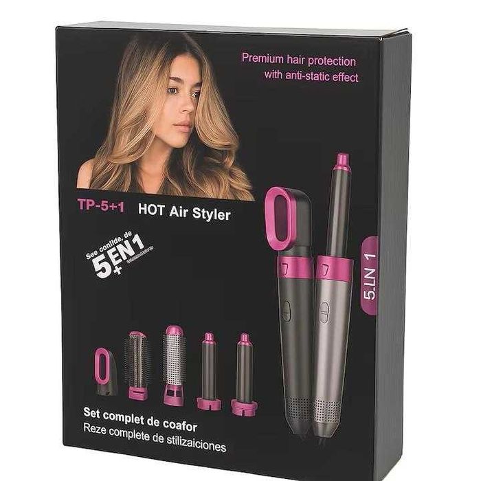 5 в 1 Мултифункционален сешоар, преса и маша за коса Hot Air Styler