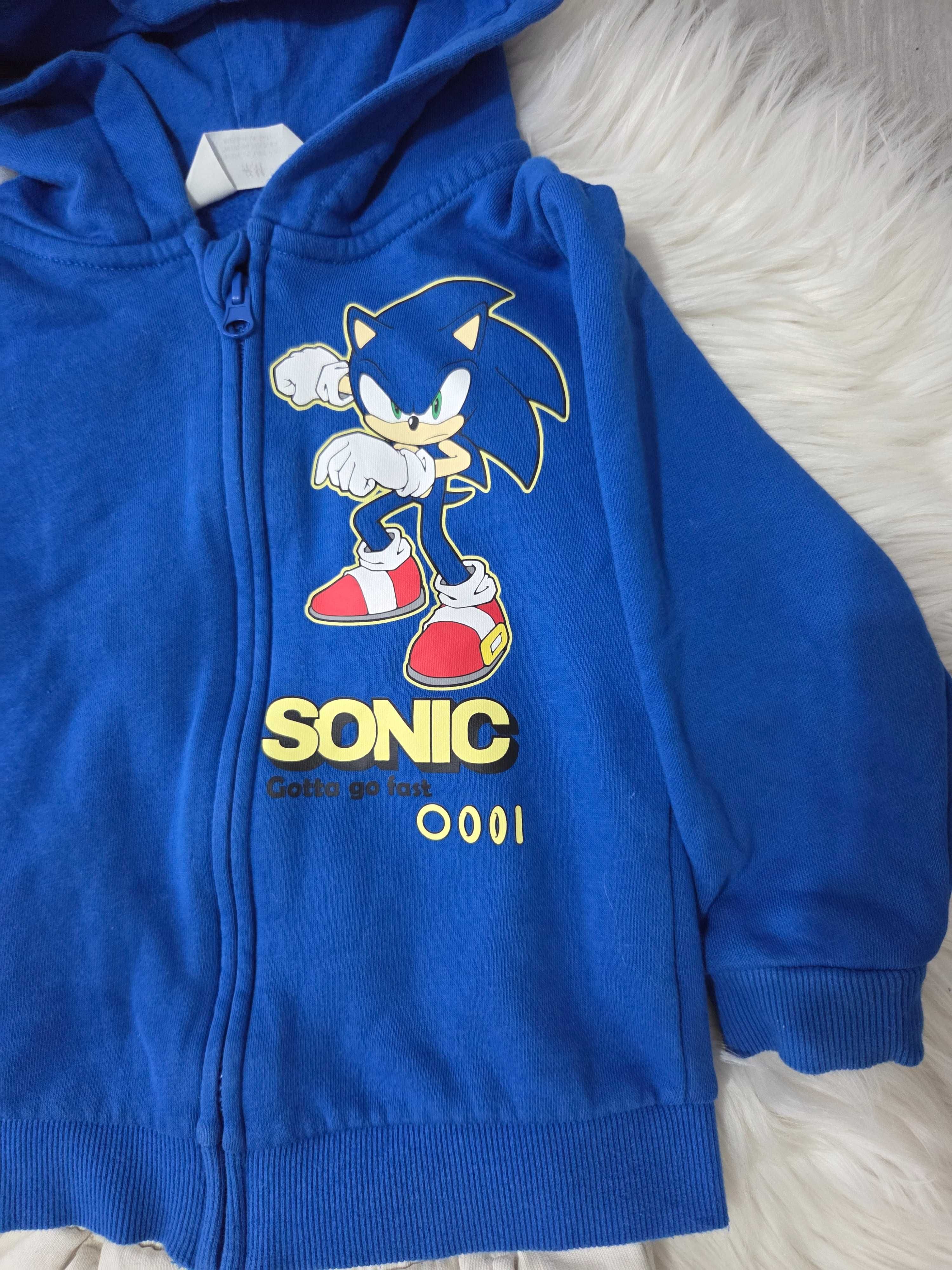 Hanorac h&m cu ariciul Sonic, stare f buna, masura 2-4 ani