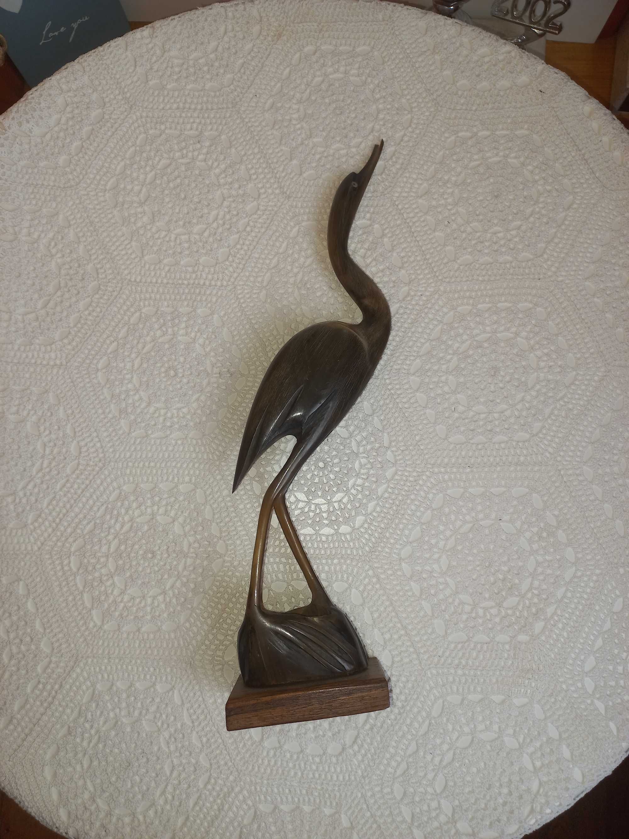 Statueta egretă ,stârc din corn bivol, India