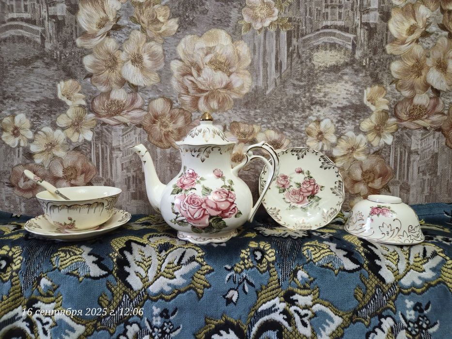 Чайный сервиз Роза с пиалами 6 персон