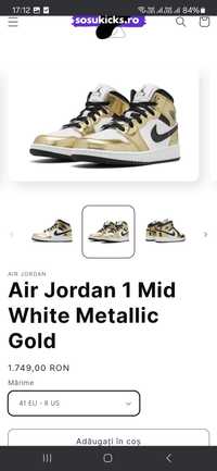 air jordan 1 mid white metallic gold