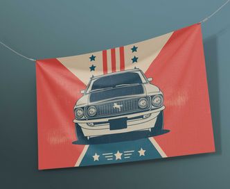 Знаме американски автомобил Ford Mustang 120/70 см | Различни размери