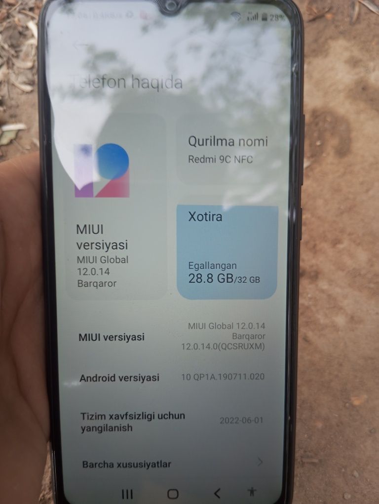 Redmi 9 c nfc xolati normal 32 GB xotira