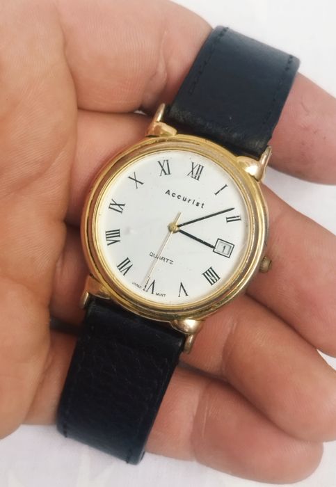 Ceas de damă Accurist cu quartz, din oțel inoxidabil, curea din piele