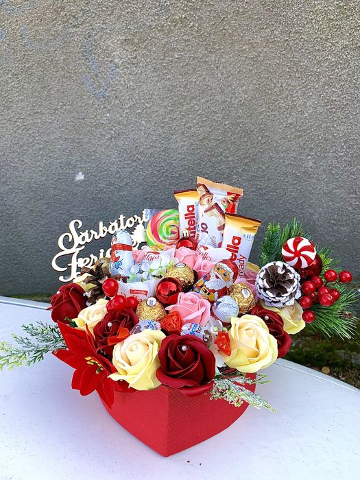 Trandafiri din sapun buchet cadou cutie