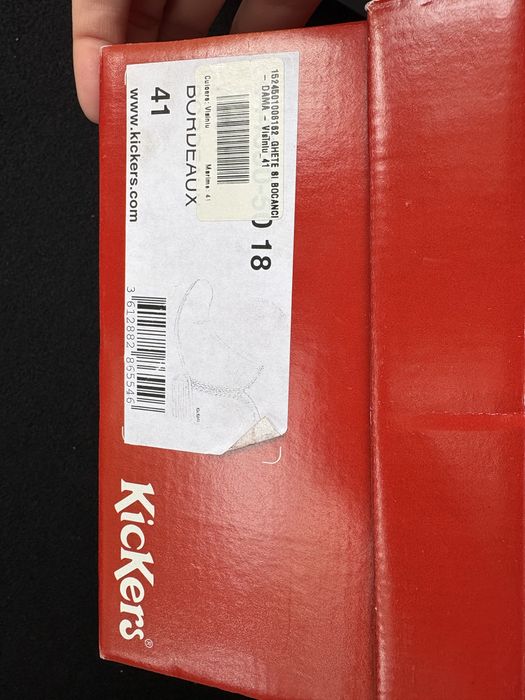 Ghete / Botine bordeaux piele naturala Kickers, masura 41