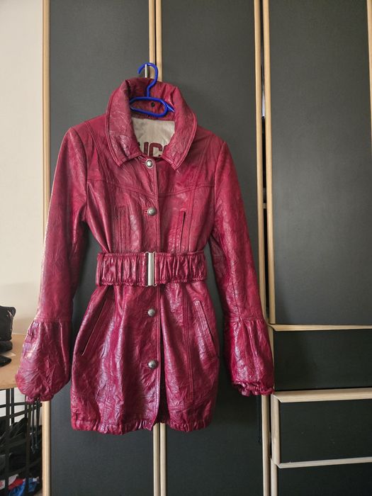 Яке манто от естествена телешка кожа