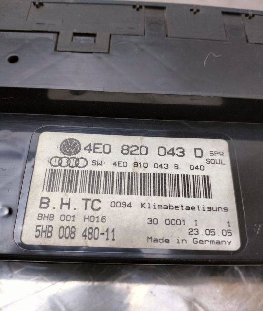 Panou Climatronic 4e0820043D Audi A8 a 2-a generatie (D3)