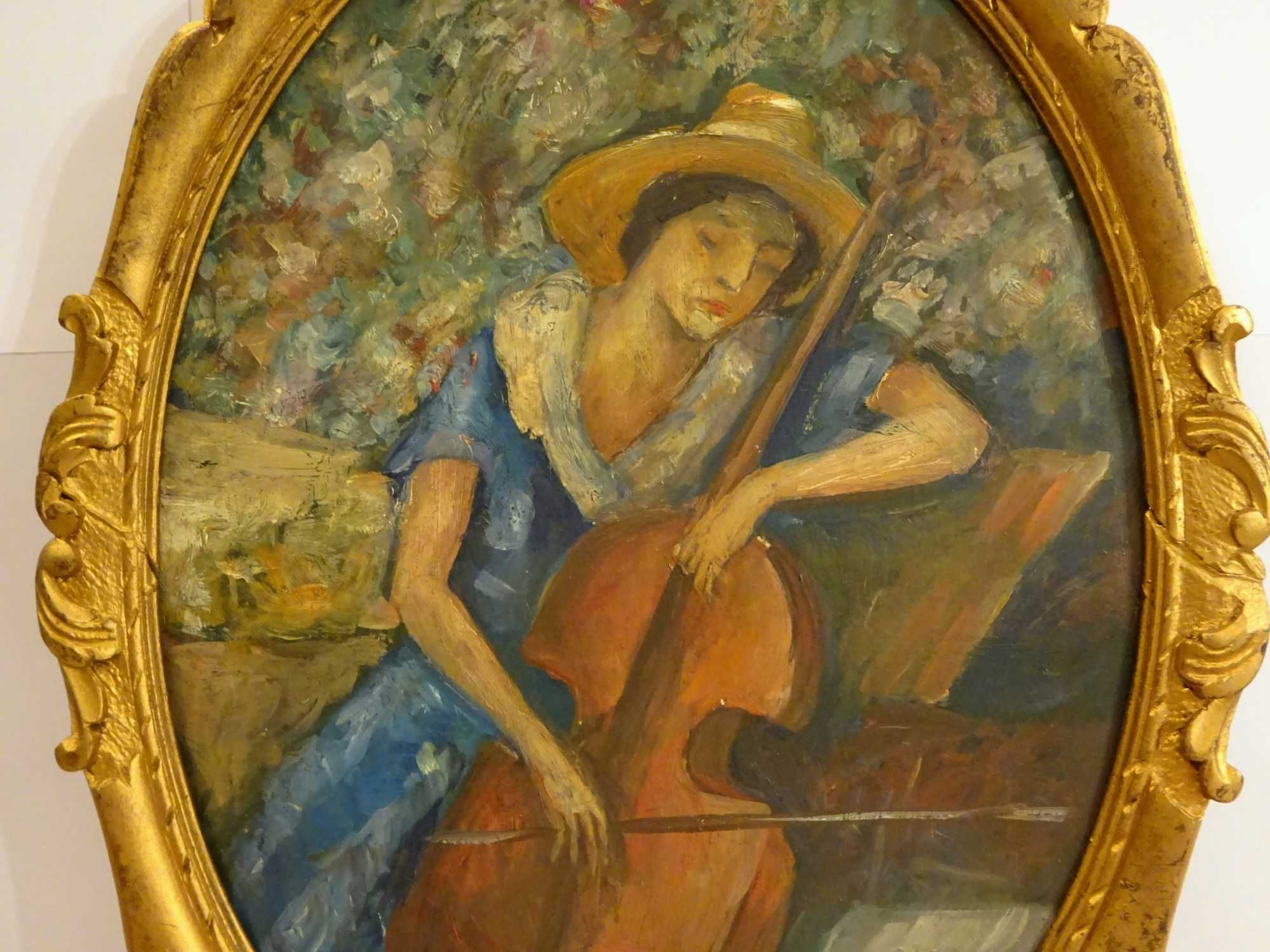 Tablou Ignat Bednarik, ’Fetita cu vioara’- pictura in ulei RARA