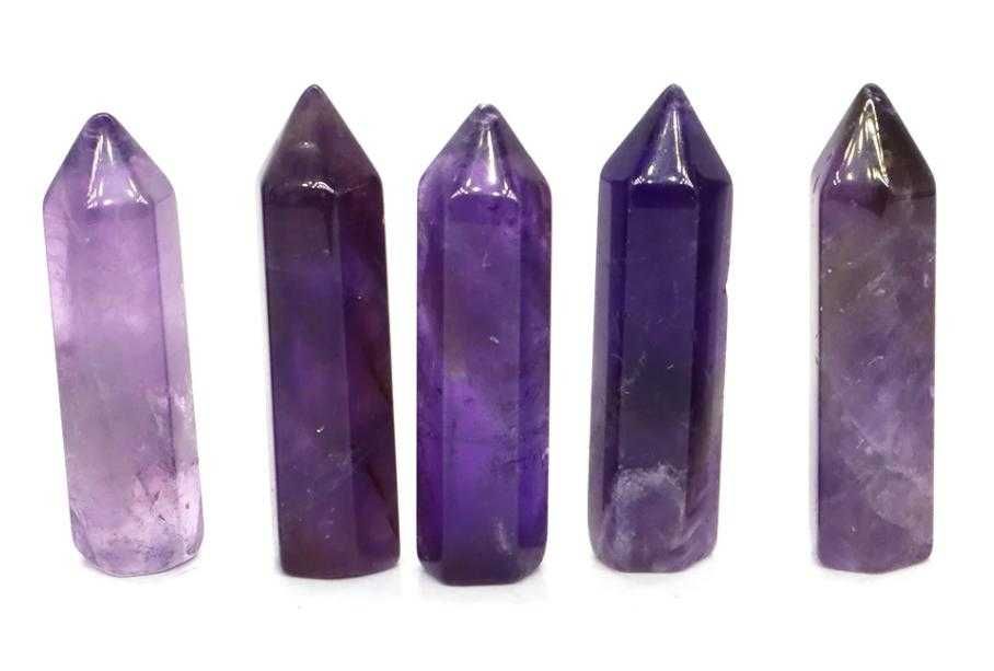 Колекцията Пирамидален Обелиск Естествен АМЕТИСТ КРИСТАЛ на Зодия РИБИ