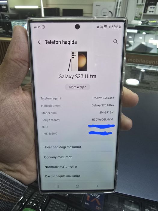 Samsung s23 ultra 12/256gb ideal imei o'tgan