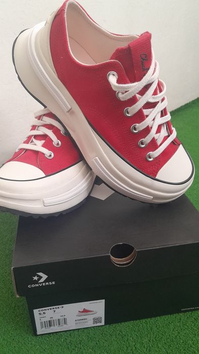 Дамски кецове Converse дебела подметка червени оригинални