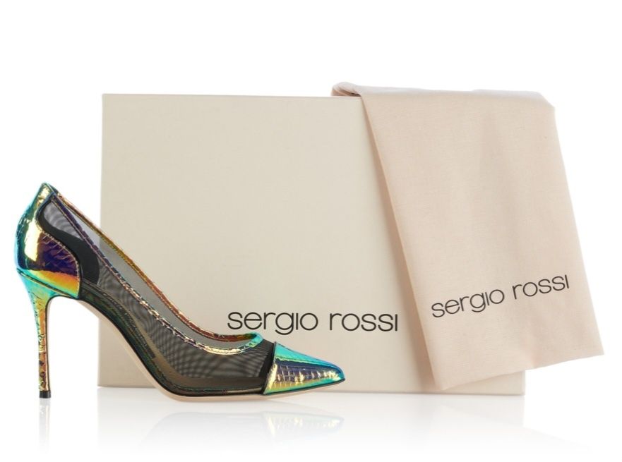 Дамски обувки с висок ток Sergio Rossi номер 38.5 цвят хамелеон