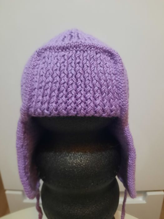 Шапка ушанка вязаная