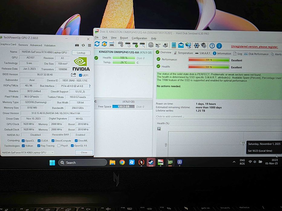Acer Nitro V15 Intel i5-13420H, RTX 4060 8GB, 16GB DDR5, M.2 512GB SSD