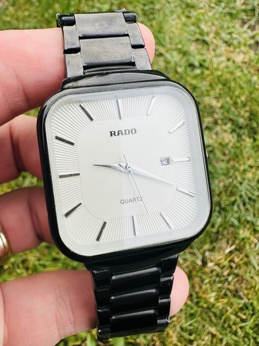 Rado True Square watch featuring a white dial