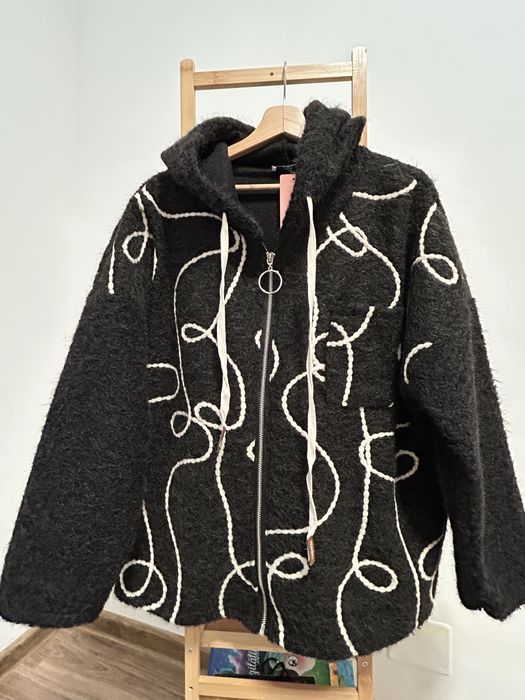 Jacheta dama femei cu gluga bej/kaki/negru masura universala