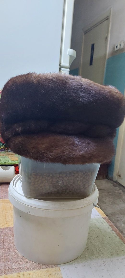 Норка шапка натуральный мех