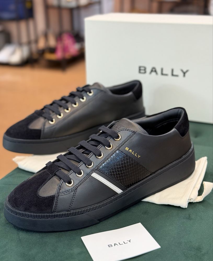 Луксозни мъжки сникърси BALLY с кожа питон