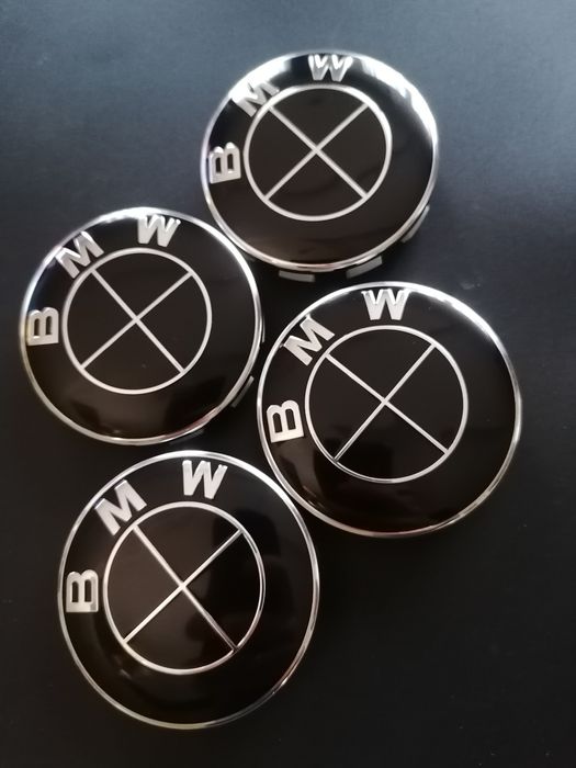 Set 4 Capace BMW 68mm negru pentru jante Bmw