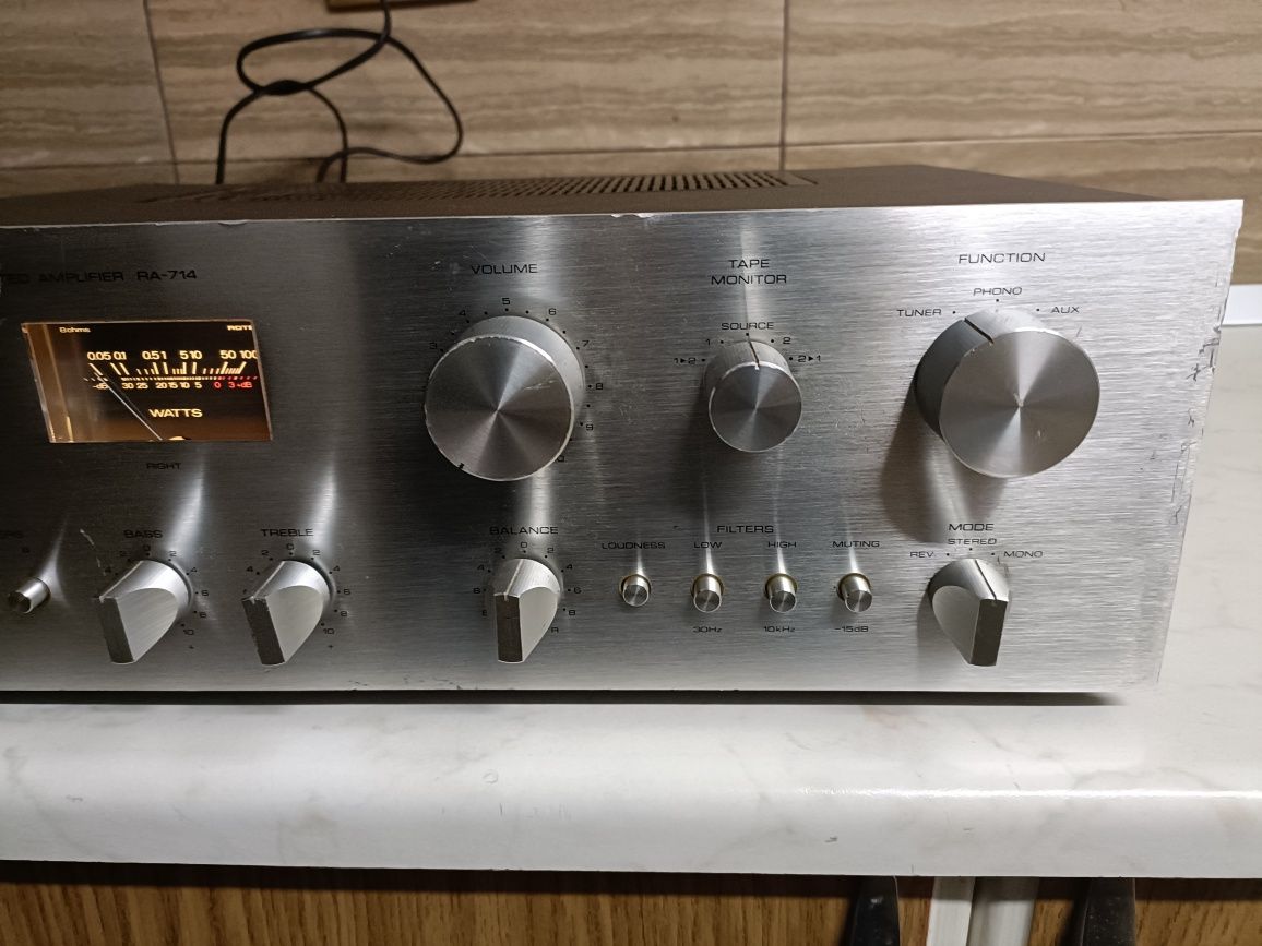 Rotel RA 714, amplificator stereo vintage, 2x50W, perfect funcțional