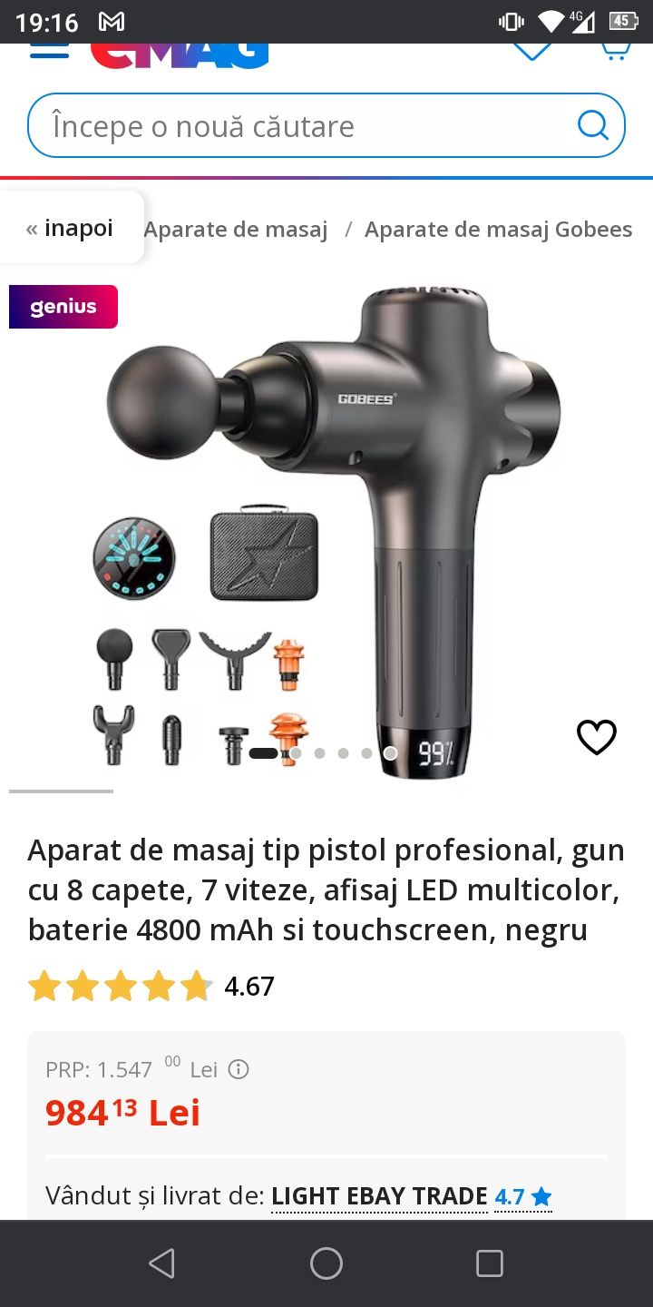 Pistol masaj profesional