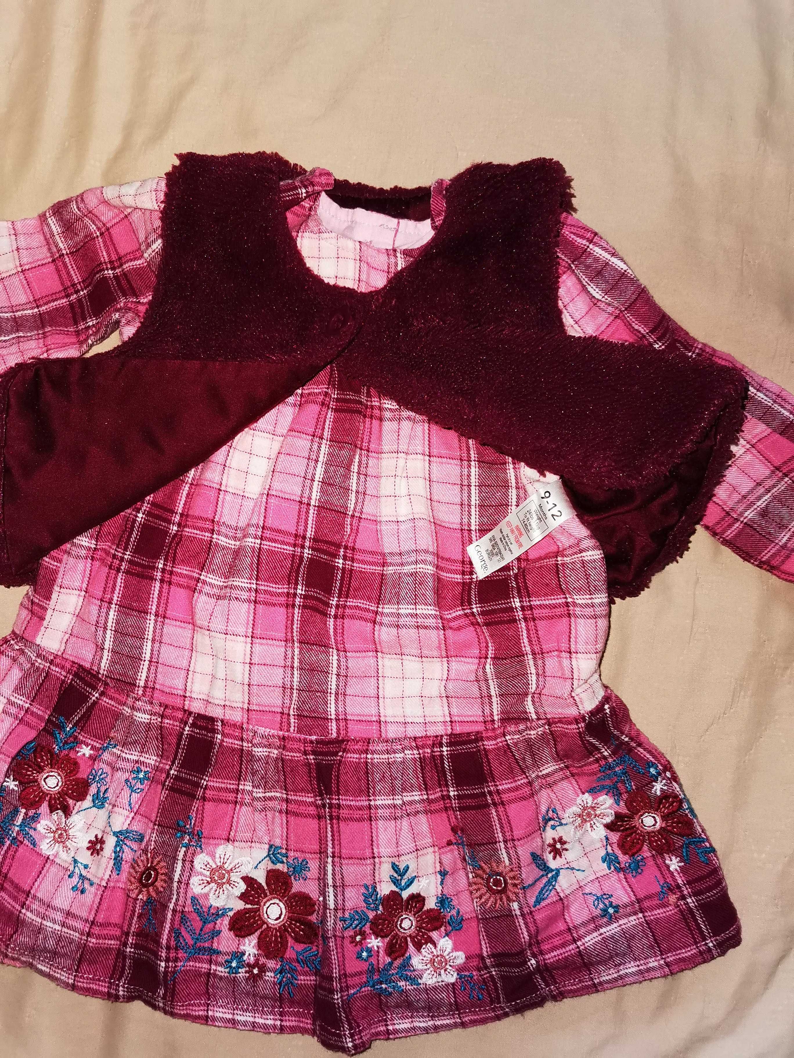Детска рокличка с елече за дете от 9-12 месеца