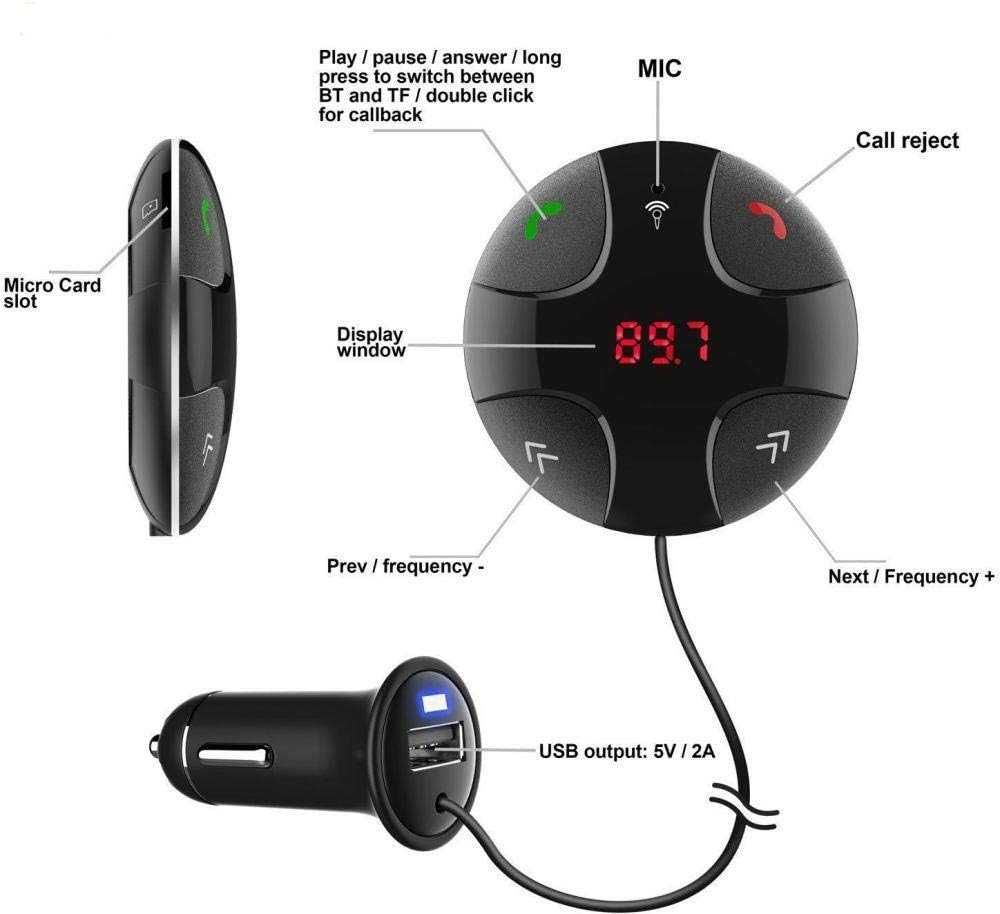 Handsfree Безжичен Bluetooth FM трансмитер U Disk