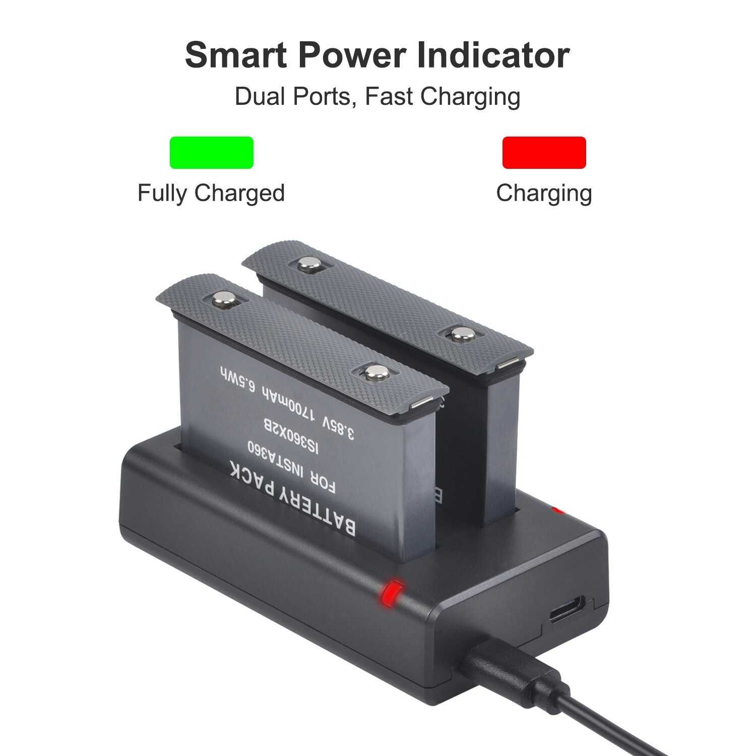 Двойно зарядно за батерии IS360X2B за Insta 360 One X2