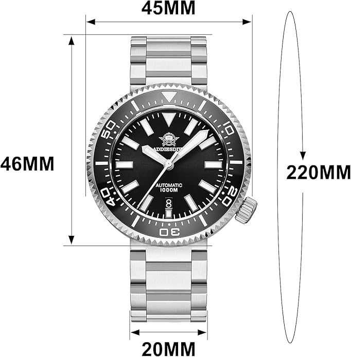 Ceas ADDIESDIVE  Diver 1000m Sapphire  mecanism NH35A-Seiko Automatic