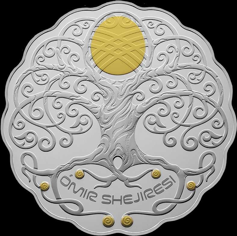 ÓMIR SHEJIRESI (777 тенге)Серебряная монета.Юрта.Древо жизни.