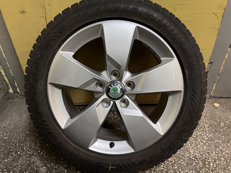17” 5x112 7j ET47 Aлуминиеви джанти Шкода Skoda с зимни гуми бонус