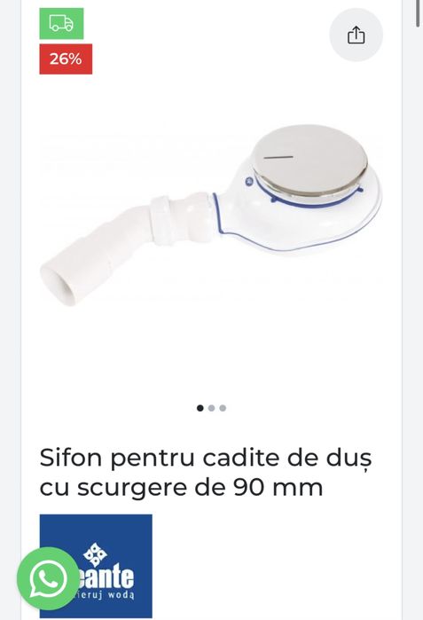 Cadita dus dreptunghiulara compozit Deante Correo 120x80 cm, gri