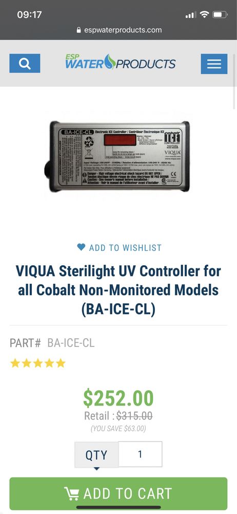 Sterilizator VIQUA UV controller