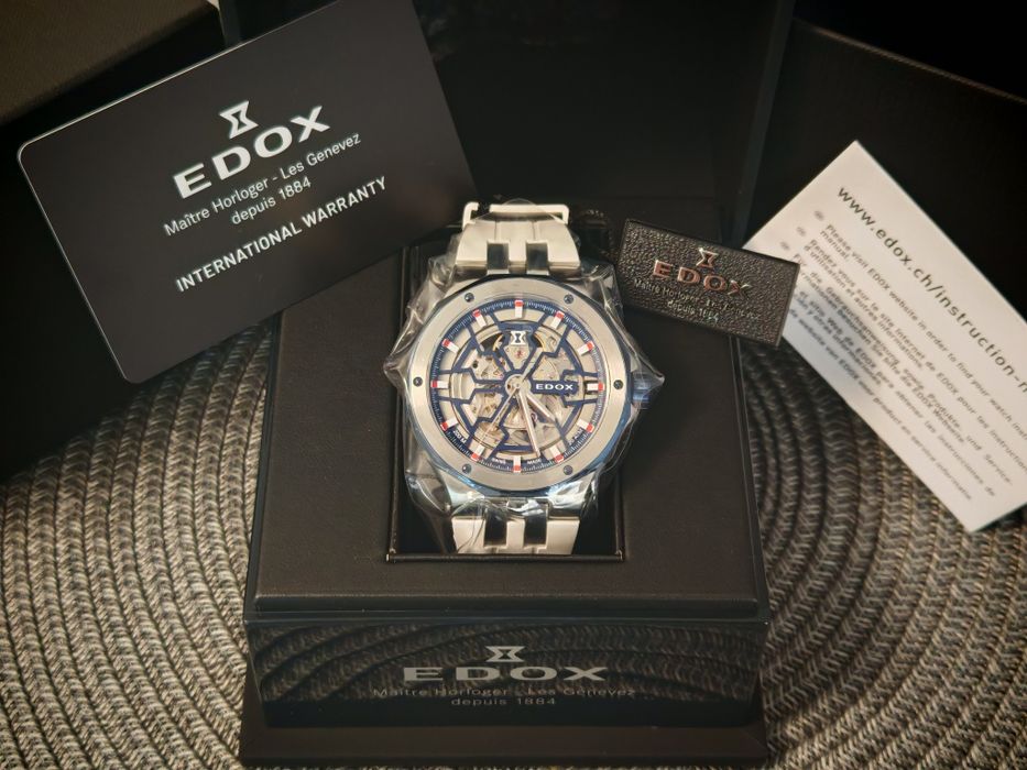 EDOX Delfin Mecano 85303 357BUCAB BUIRB Skeleton