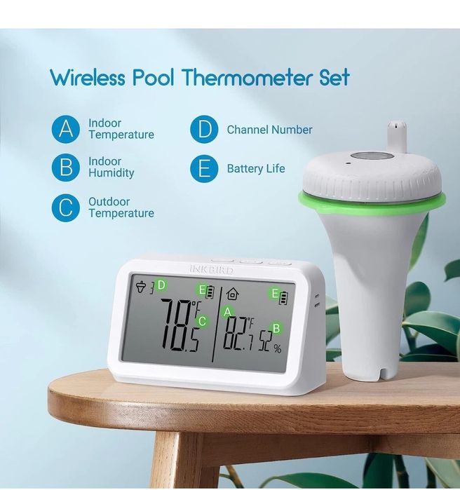 INKBIRD IBS-PO2R Безжичен термометър и приемник за басейн джакузи