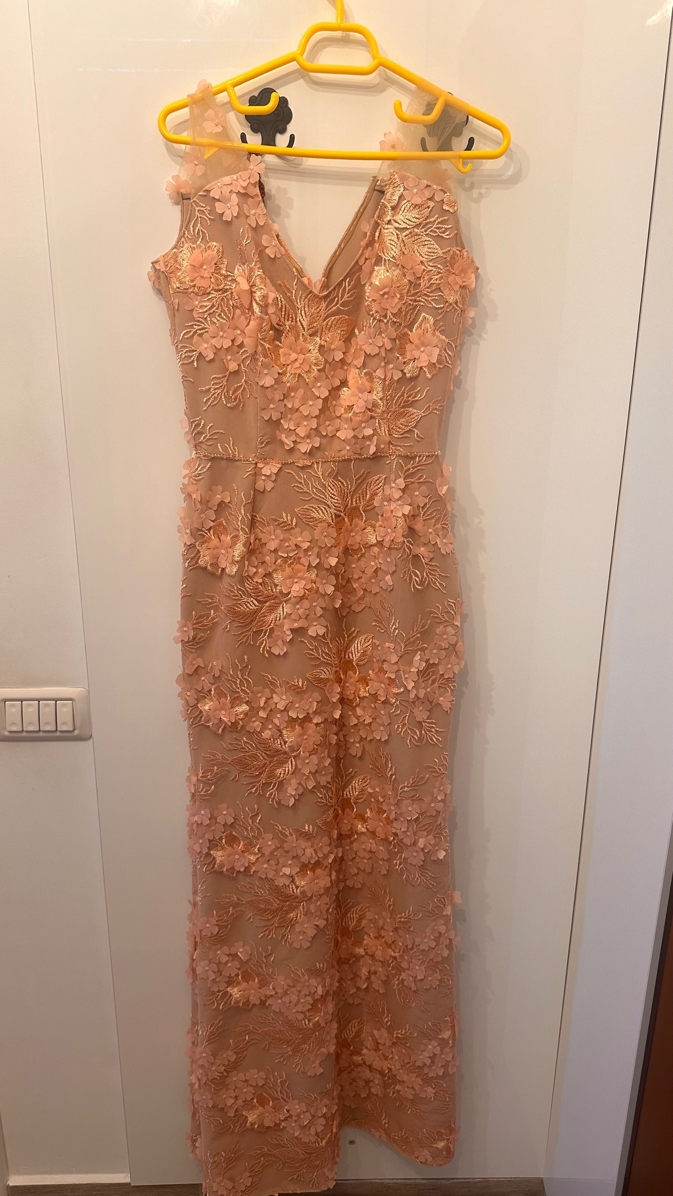 Rochie de seară roz pudră mărimea S-M
