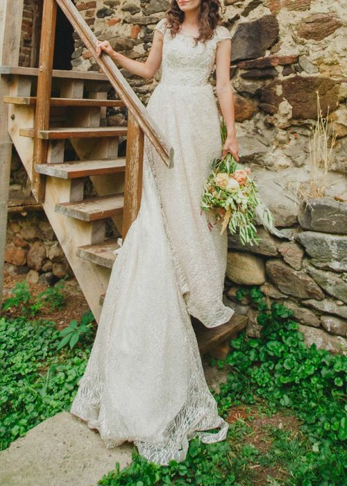 Rochie de mireasa CREM-ROZ - Brand Voloca - marimea S 34-36