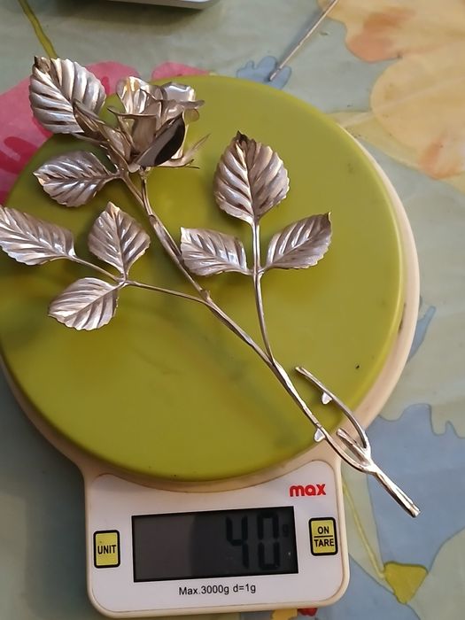 Trandafir argint masiv 800