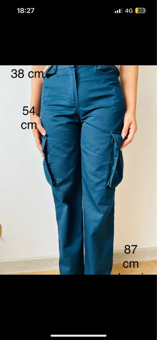 Pantaloni cargo bleumarin S